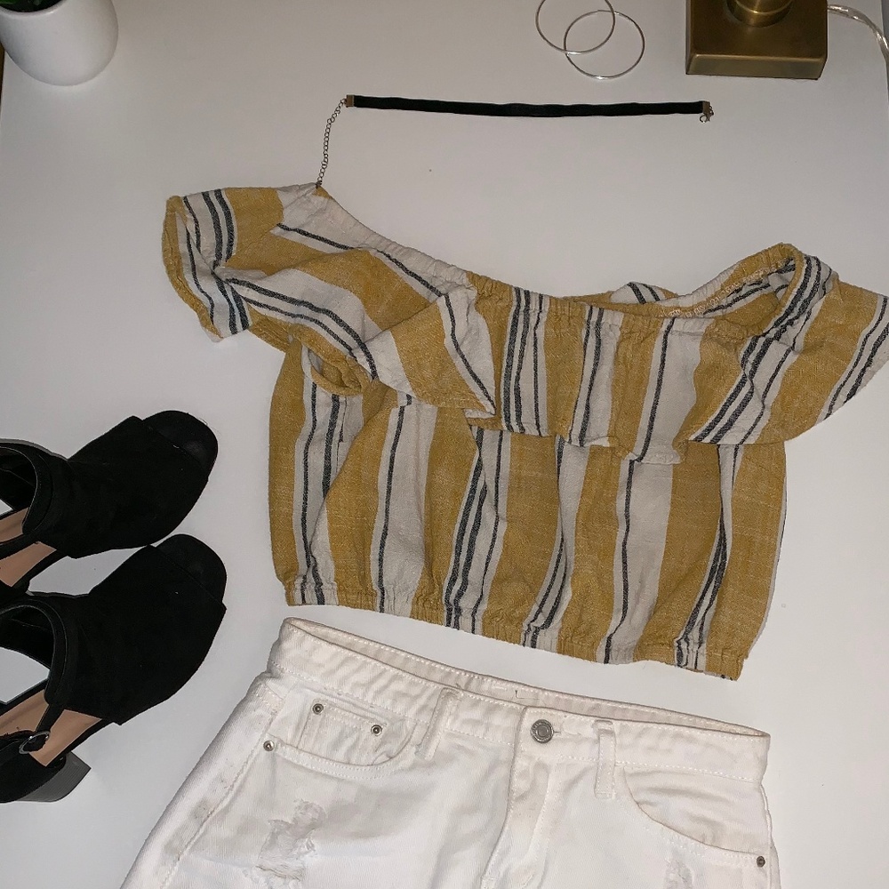 Striped Crop Halter Top